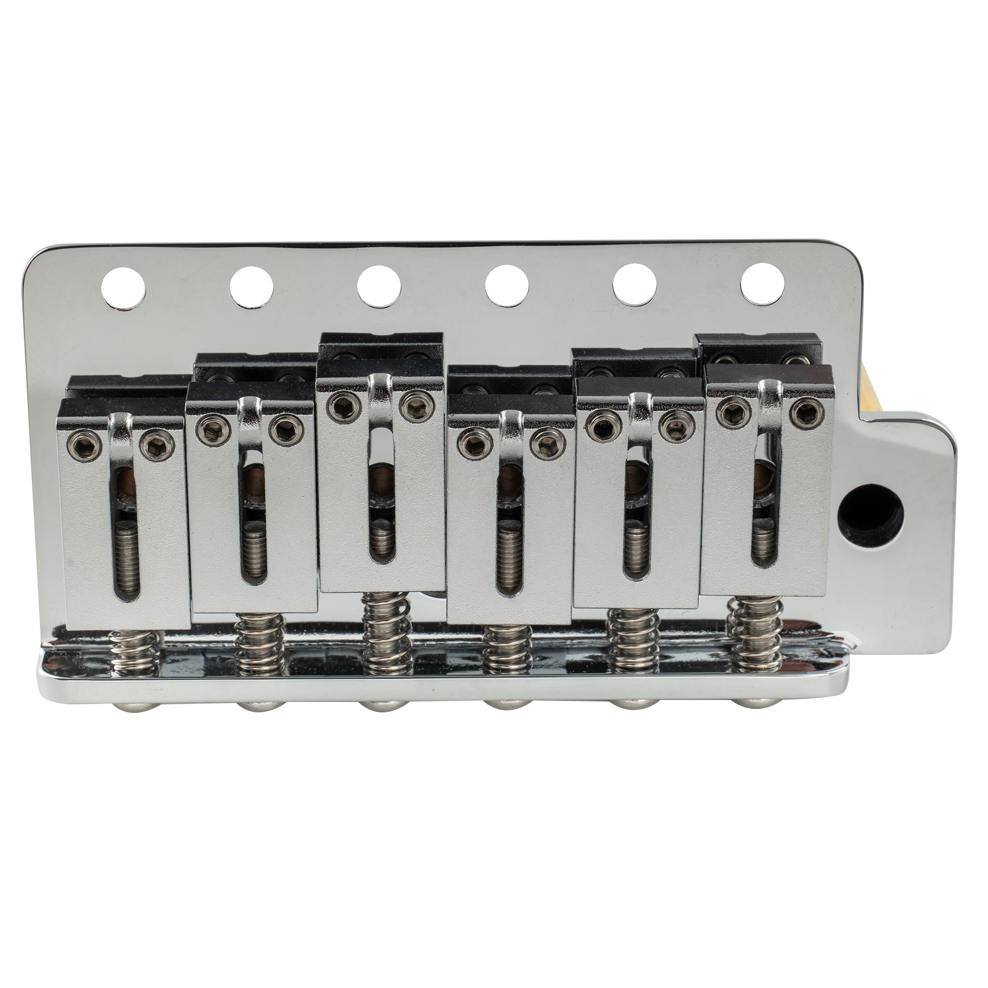 Musiclily Ultra BV019 56mm(2-7/32 Zoll) Amerikanische Vintage-Style 6-Schrauben ST Tremolobrücke mit modernen Messingsätteln 42mm massives Messingblock Push-In Arm für Strat-Style E-Gitarre