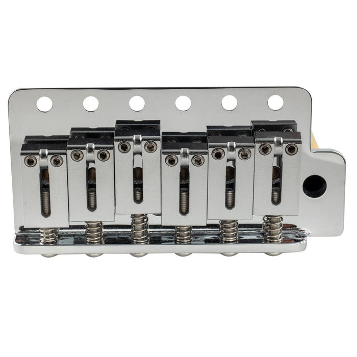 Musiclily Ultra 11.2mmピッチ 6点支持 アメリカンヴィンテージ トレモロユニット ブリッジ モダンな真鍮サドル 42mmソリッドブラスブロック 押し込み式アーム STストラトStratエレキギター用 ブラック