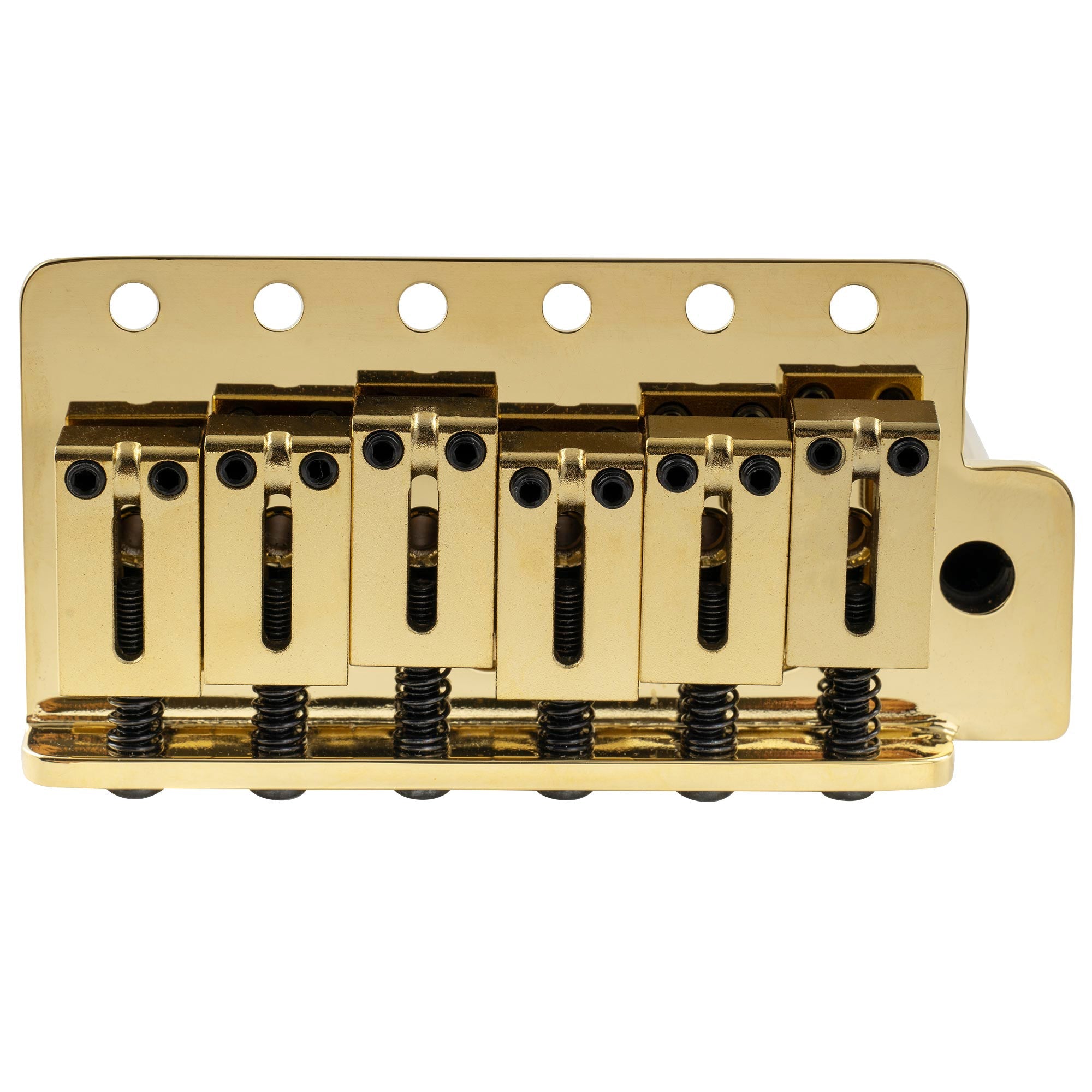 Musiclily Ultra BV019 56mm(2-7/32 Zoll) Amerikanische Vintage-Style 6-Schrauben ST Tremolobrücke mit modernen Messingsätteln 42mm massives Messingblock Push-In Arm für Strat-Style E-Gitarre