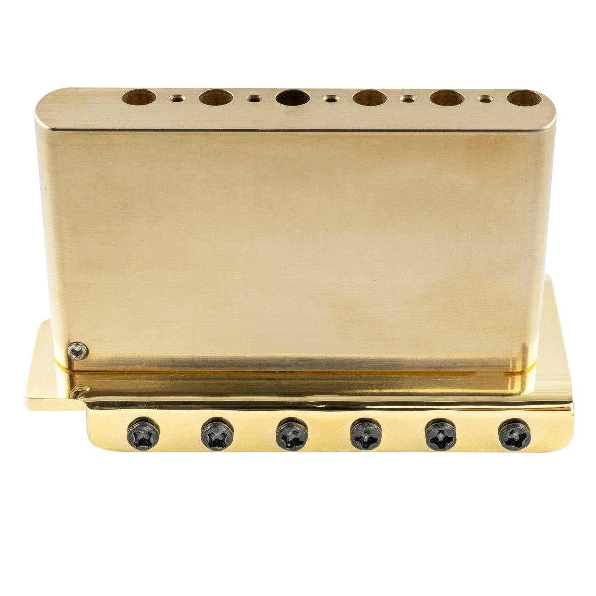 Musiclily Ultra BV019 56mm(2-7/32 Zoll) Amerikanische Vintage-Style 6-Schrauben ST Tremolobrücke mit modernen Messingsätteln 42mm massives Messingblock Push-In Arm für Strat-Style E-Gitarre