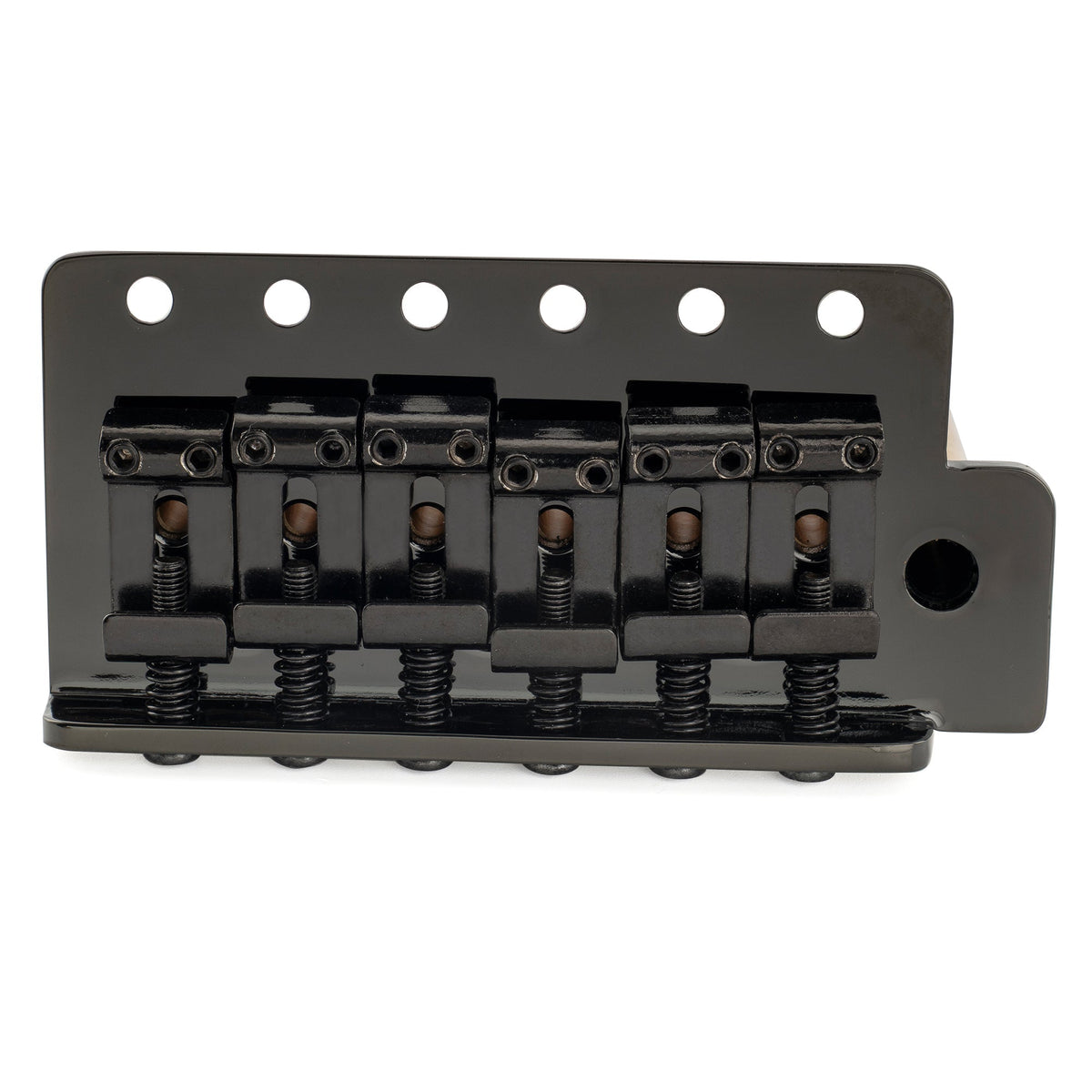 Musiclily Ultra 52.5mm(2-1/16 inch) American Vintage Style 6-Screw ST Tremolo Bridge with Steel Bent Saddles 42mm Solid Brass Block Push-In Arm for Strat Style Electric Guitar, Black Musiclily Ultra