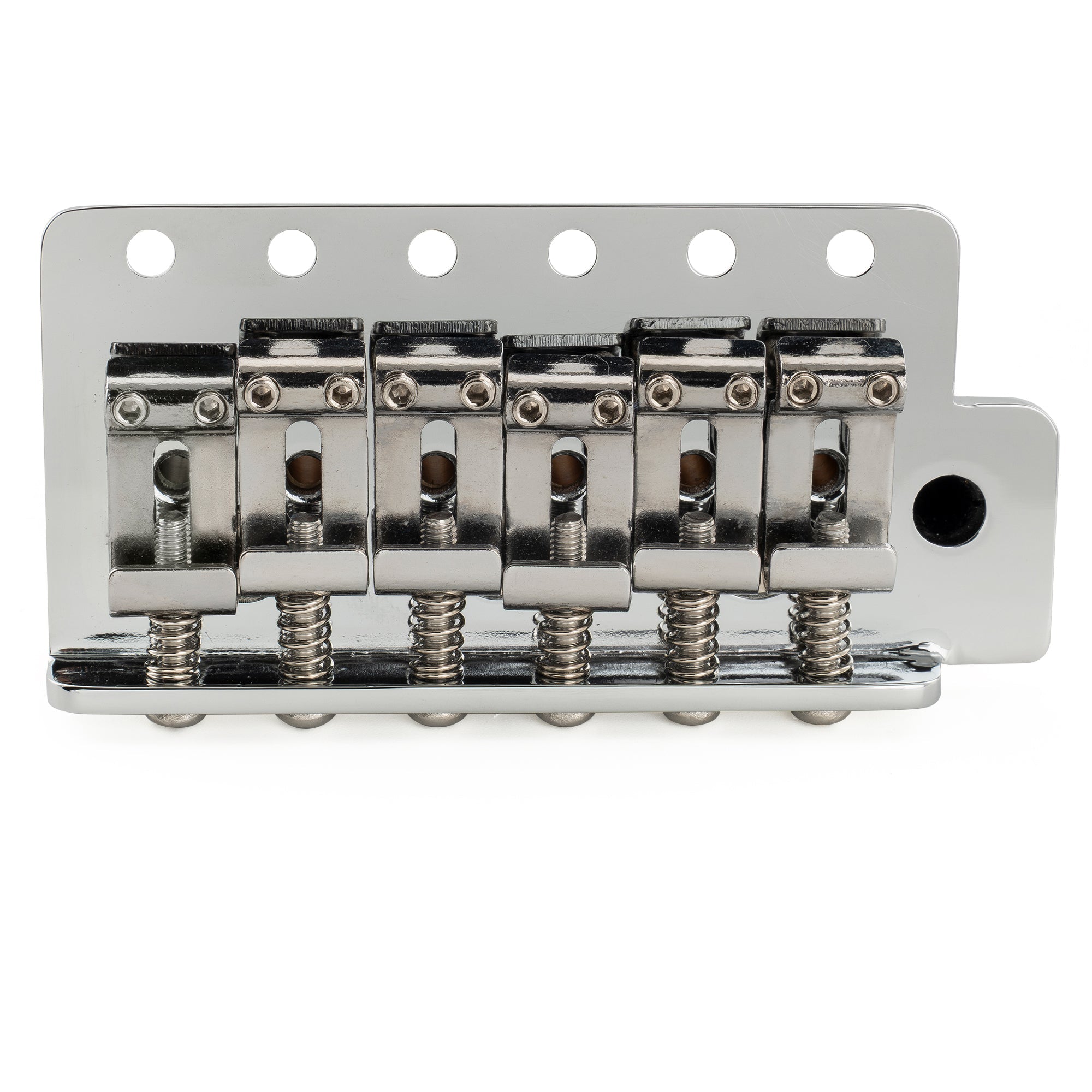 Musiclily Ultra BV020 52.5mm(2-1/16 inch) American Vintage Style 6-Screw ST Tremolo Bridge with Steel Bent Saddles 42mm Solid Brass Block Push-In Arm for Strat Style Electric Guitar