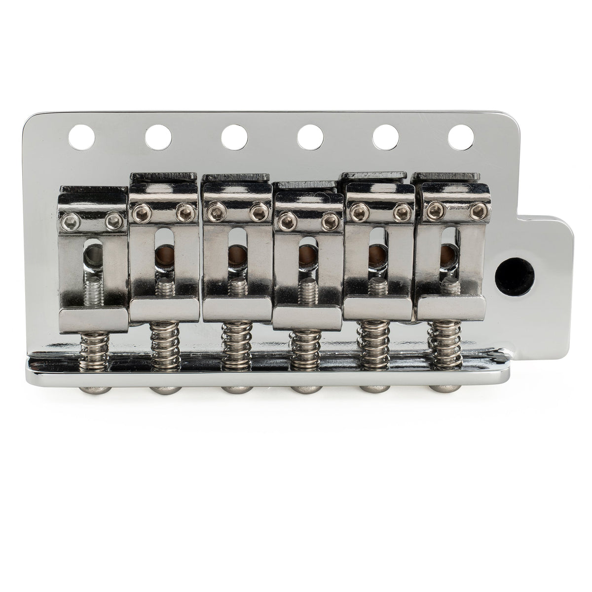 Musiclily Ultra BV020 52.5mm(2-1/16 inch) American Vintage Style 6-Screw ST Tremolo Bridge with Steel Bent Saddles 42mm Solid Brass Block Push-In Arm for Strat Style Electric Guitar