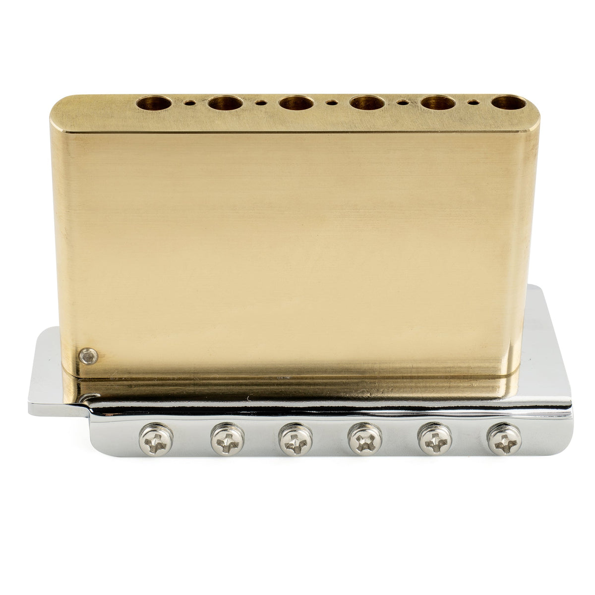 Musiclily Ultra BV020 52.5mm(2-1/16 inch) American Vintage Style 6-Screw ST Tremolo Bridge with Steel Bent Saddles 42mm Solid Brass Block Push-In Arm for Strat Style Electric Guitar