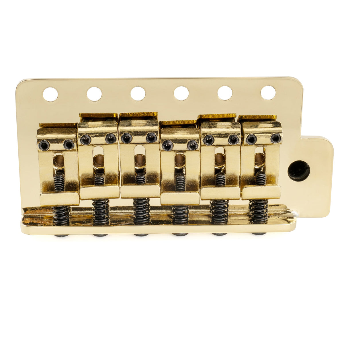 Musiclily Ultra BV020 52.5mm(2-1/16 inch) American Vintage Style 6-Screw ST Tremolo Bridge with Steel Bent Saddles 42mm Solid Brass Block Push-In Arm for Strat Style Electric Guitar