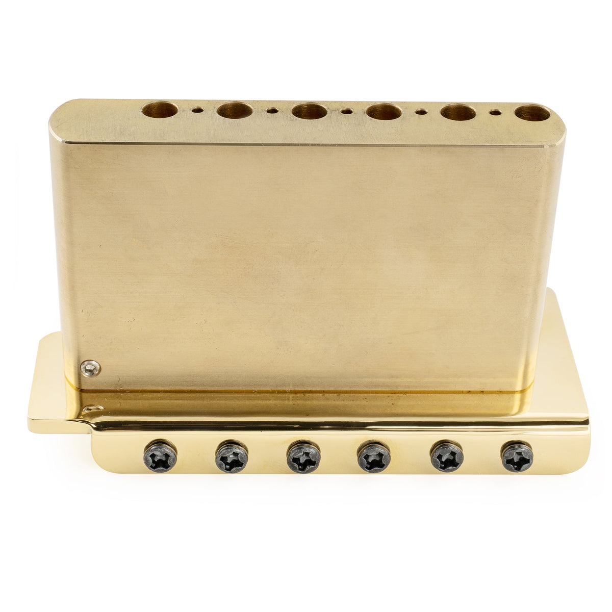 Musiclily Ultra BV020 52.5mm(2-1/16 inch) American Vintage Style 6-Screw ST Tremolo Bridge with Steel Bent Saddles 42mm Solid Brass Block Push-In Arm for Strat Style Electric Guitar