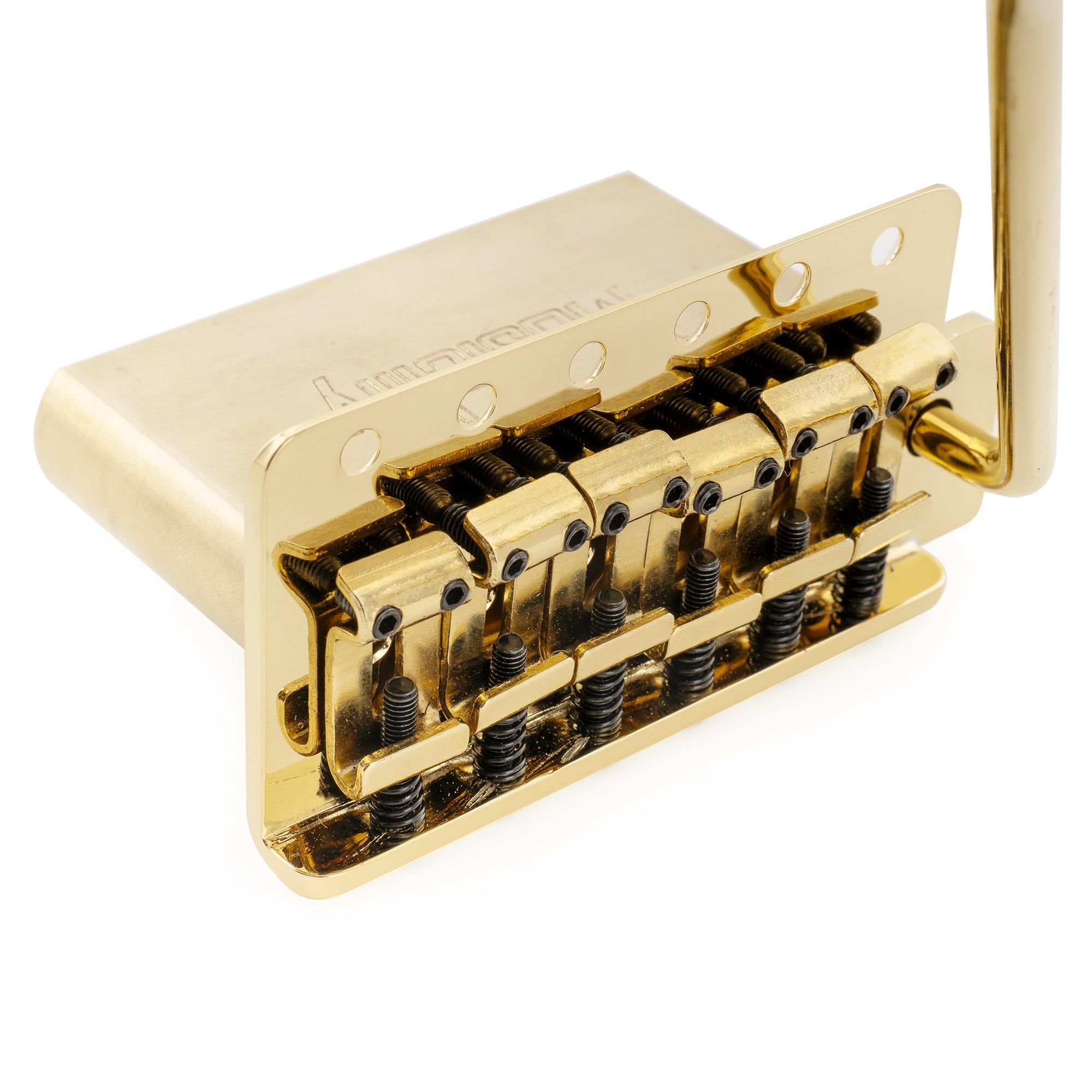 Musiclily Ultra BV020 52.5mm(2-1/16 inch) American Vintage Style 6-Screw ST Tremolo Bridge with Steel Bent Saddles 42mm Solid Brass Block Push-In Arm for Strat Style Electric Guitar