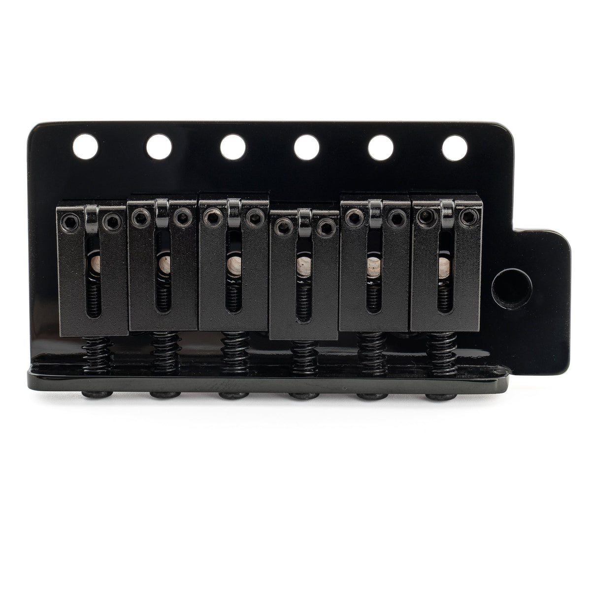 Musiclily Ultra 52.5mm(2-1/16 inch) American Vintage Style 6-Screw ST Tremolo Bridge with Modern Brass Saddles 42mm Solid Brass Block Push-In Arm for Strat Style Electric Guitar, Black Musiclily Ultra