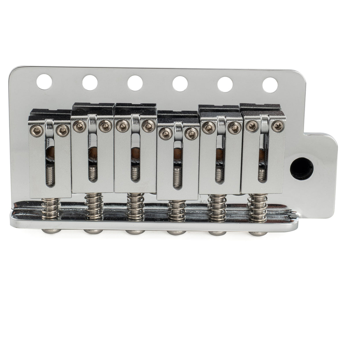 Musiclily Ultra BV021 52.5mm(2-1/16 inch) American Vintage Style 6-Screw ST Tremolo Bridge with Modern Brass Saddles 42mm Solid Brass Block Push-In Arm for Strat Style Electric Guitar