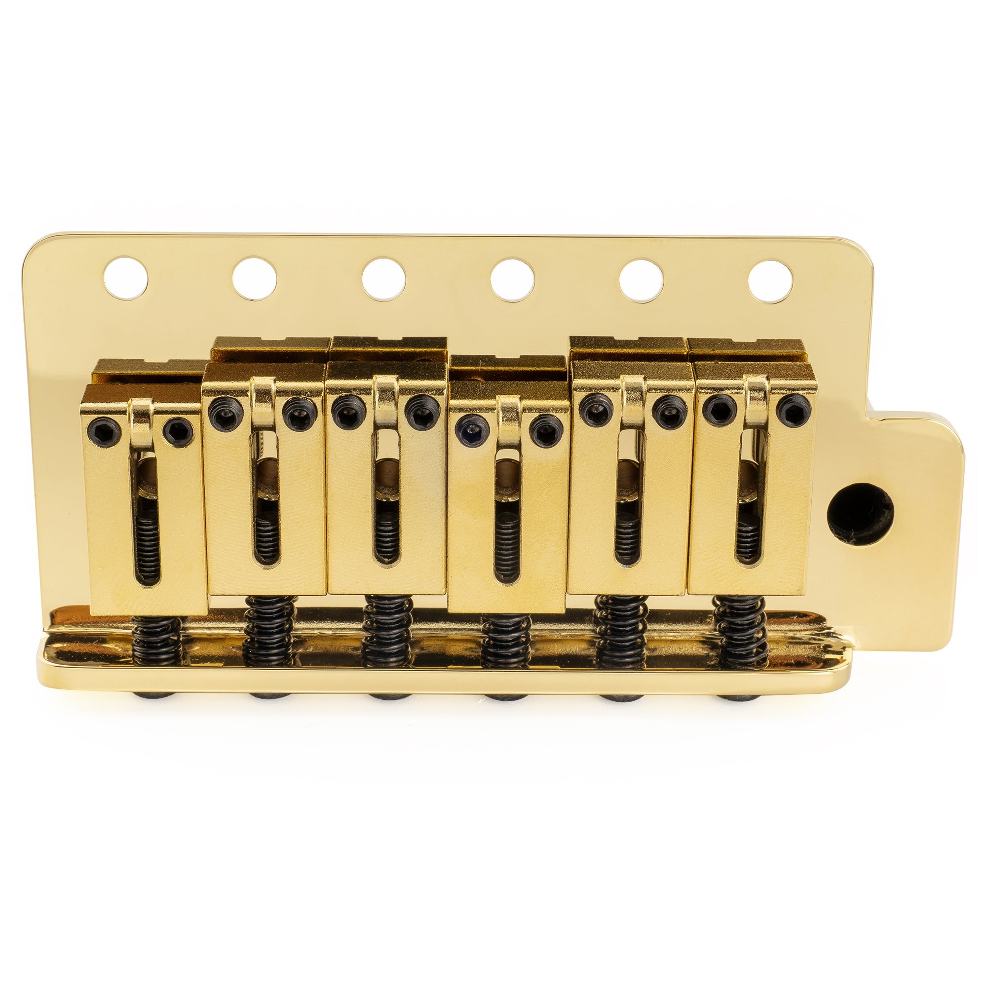 Musiclily Ultra BV021 52.5mm(2-1/16 inch) American Vintage Style 6-Screw ST Tremolo Bridge with Modern Brass Saddles 42mm Solid Brass Block Push-In Arm for Strat Style Electric Guitar