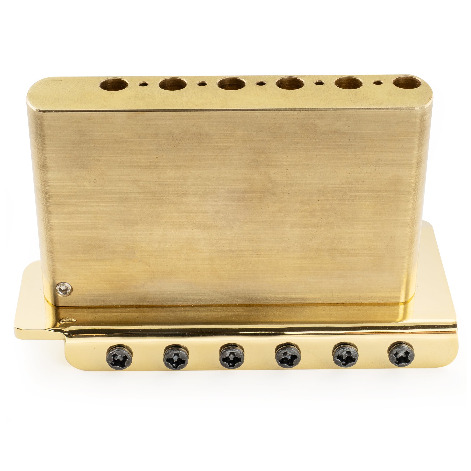 Musiclily Ultra BV021 52.5mm(2-1/16 inch) American Vintage Style 6-Screw ST Tremolo Bridge with Modern Brass Saddles 42mm Solid Brass Block Push-In Arm for Strat Style Electric Guitar