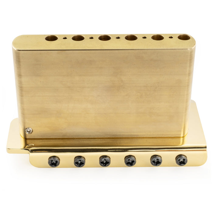 Musiclily Ultra 10.5mmピッチ アメリカンヴィンテージ 6点支持 トレモロユニット ブリッジ モダンな真鍮サドル 42mmソリッドブラスブロック 押し込み式アーム STストラトStratエレキギター用 ブラック