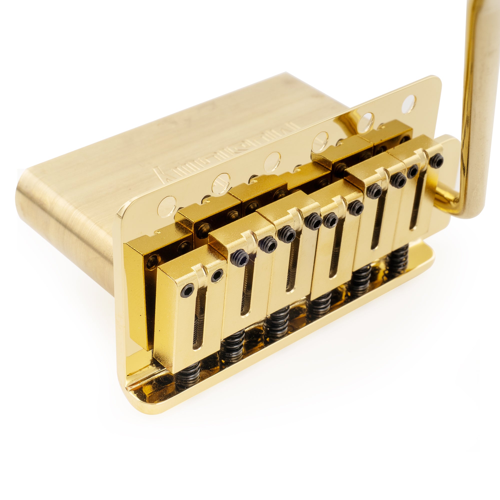 Musiclily Ultra BV021 52.5mm(2-1/16 inch) American Vintage Style 6-Screw ST Tremolo Bridge with Modern Brass Saddles 42mm Solid Brass Block Push-In Arm for Strat Style Electric Guitar