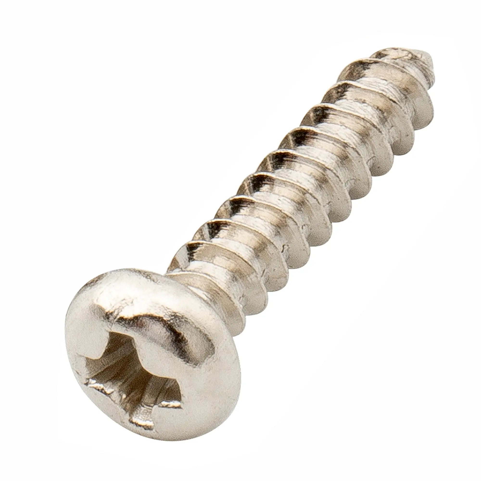 musiclily ultra 2 1x10mm stainless steel pan head mounting screws for acoustic electric guitar bass tuners machine heads mx3030p, nickel
