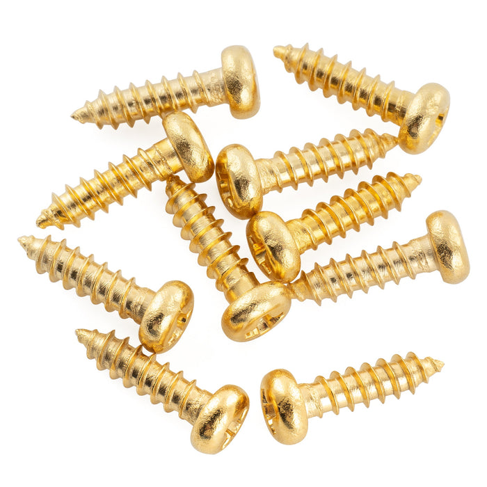 Musiclily Ultra 2.5x9mm Stainless Steel Truss Rod Cover Mounting Screws Pan Head for USA LP Style Electric Guitar (Set of 10)