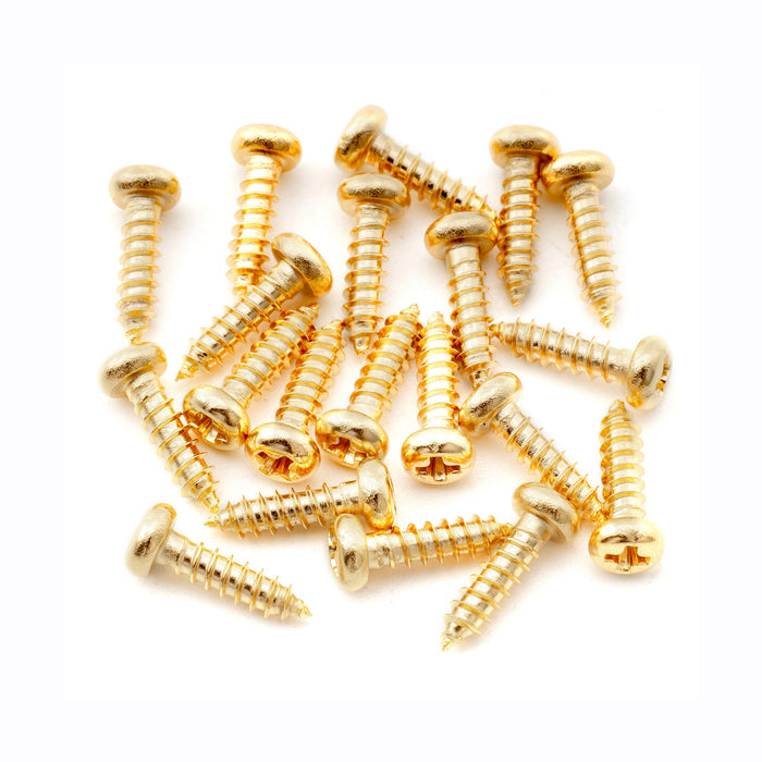musiclily ultra 2 5x10mm stainless steel pan head mounting screws for acoustic classical electric guitar tuners machine heads mx3031 20p, gold