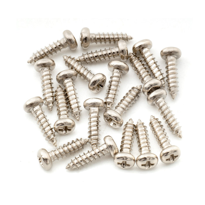 musiclily ultra 2 5x10mm stainless steel pan head mounting screws for acoustic classical electric guitar tuners machine heads mx3031 20p, nickel