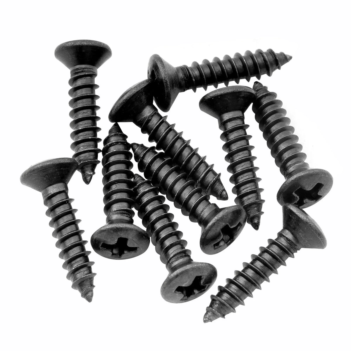 musiclily ultra 2 5x12mm stainless steel countersunk screws for guitar parts wood mounting mx3033 10p, black
