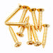 musiclily ultra 2 5 15mm stainless steel countersunk mounting screws for electric guitar bass string guide or pickup ring mx3034 10p, gold