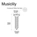 Dimensions of musiclily ultra 2 5 15mm stainless steel countersunk mounting screws for electric guitar bass string guide or pickup ring mx3034 10p