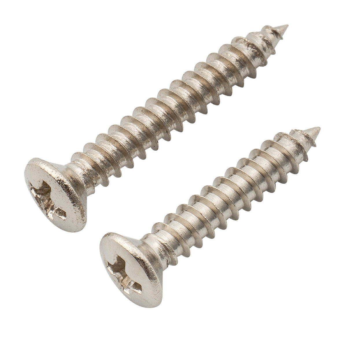 Musiclily Ultra - Juego de tornillos de montaje avellanados de acero inoxidable de 2,5 x 15 mm y 2,5 x 18 mm para pastillas humbucker de guitarra eléctrica y bajo (20 unidades)