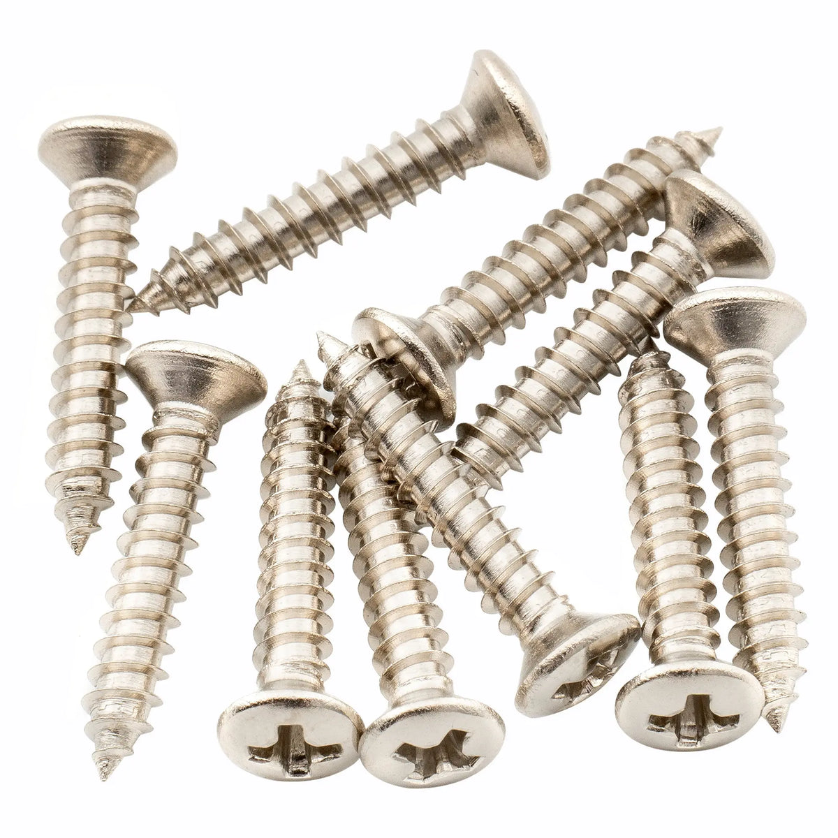 musiclily ultra 2 5 15mm stainless steel countersunk mounting screws for electric guitar bass string guide or pickup ring mx3034 10p