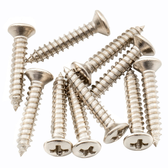 musiclily ultra 2 5 15mm stainless steel countersunk mounting screws for electric guitar bass string guide or pickup ring mx3034 10p