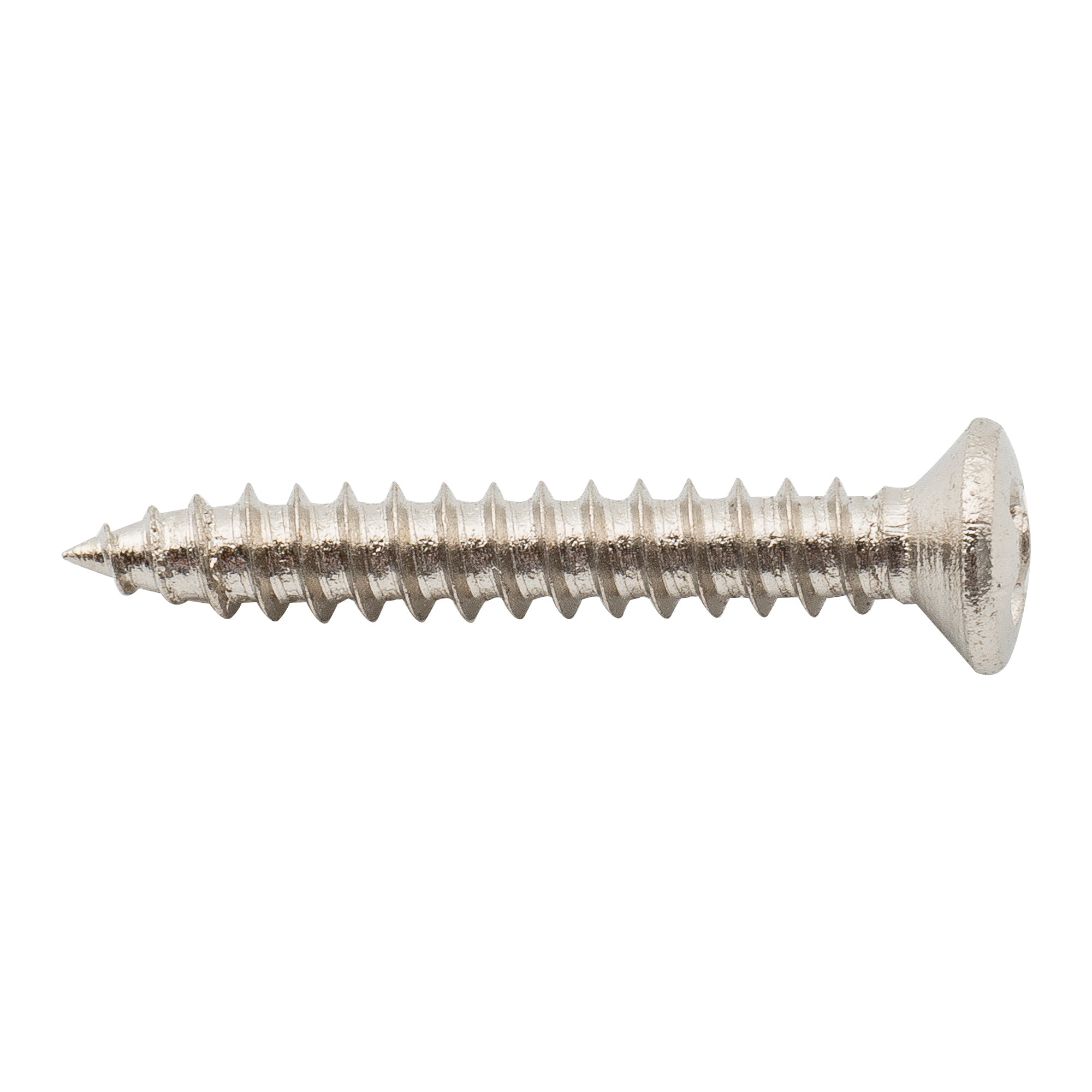 Tornillos de montaje avellanados Musiclily Ultra de acero inoxidable de 2,5 x 18 mm para guitarra eléctrica, bajo, guía de cuerdas o anillo de captación (juego de 10)