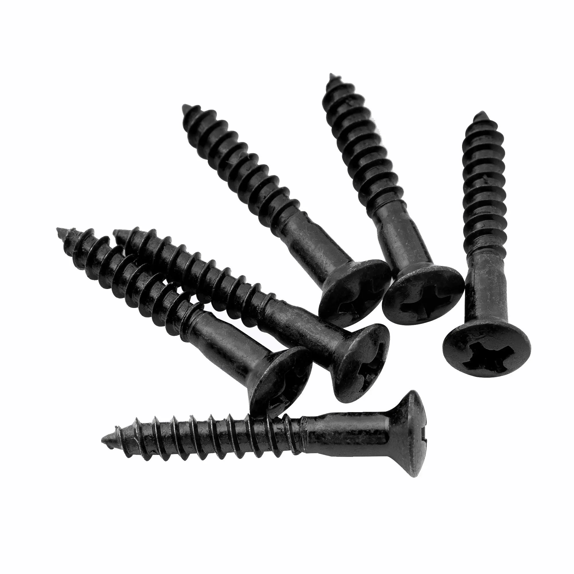 musiclily ultra 3 5 25mm stainless steel countersunk mounting screws for electric guitar bass bridge or strap button mx3036 6p, black