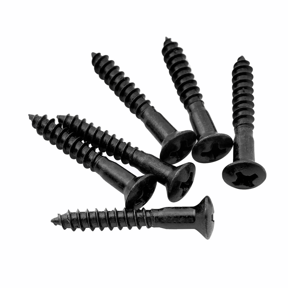musiclily ultra 3 5 25mm stainless steel countersunk mounting screws for electric guitar bass bridge or strap button mx3036 6p, black
