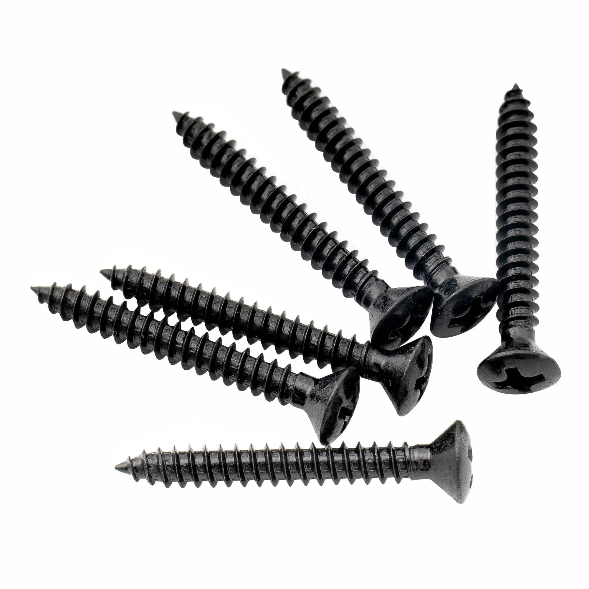 musiclily ultra 3 25mm stainless steel countersunk mounting screws for guitar or ukelele strap button mx3038 6p, black