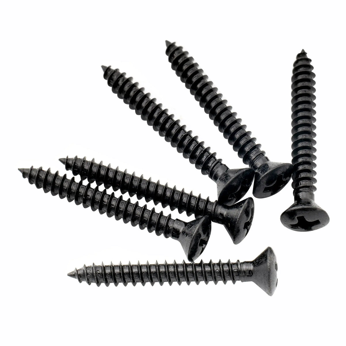 musiclily ultra 3 25mm stainless steel countersunk mounting screws for guitar or ukelele strap button mx3038 6p, black