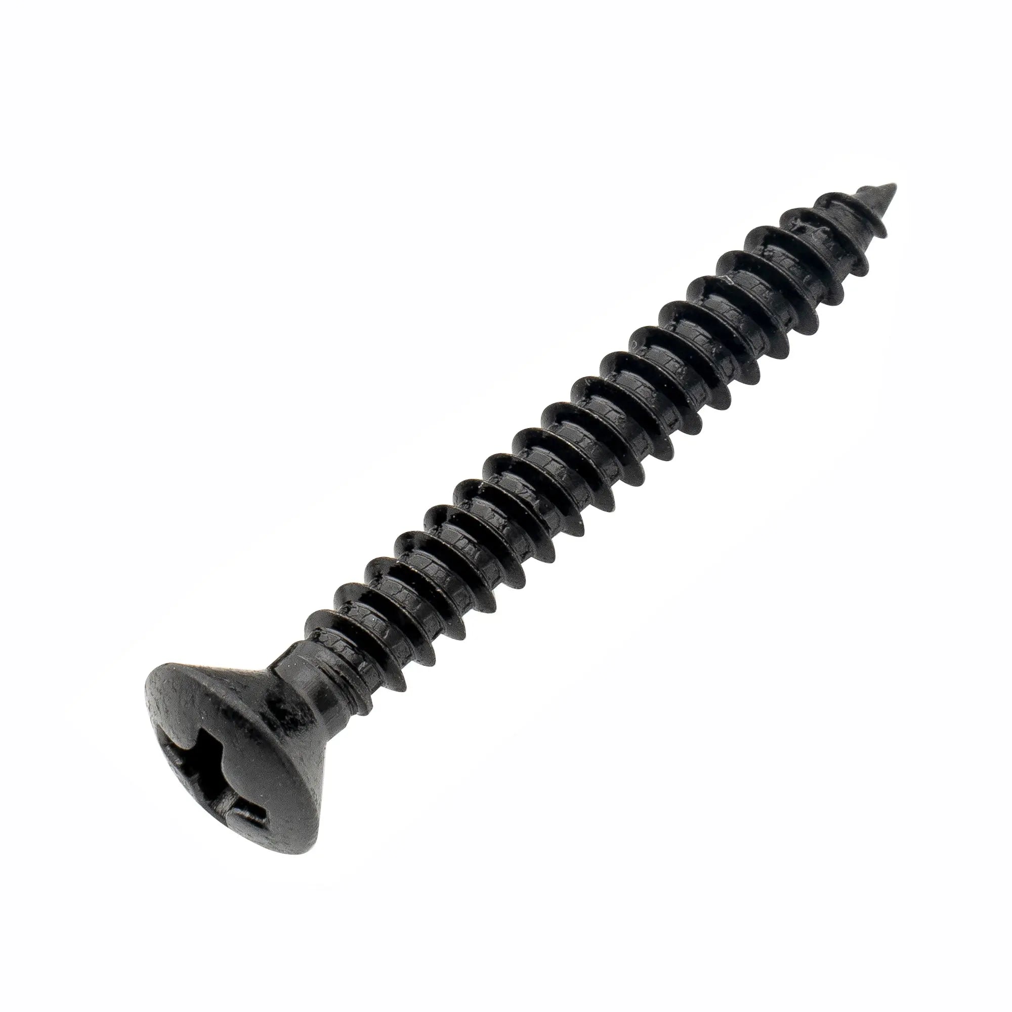 musiclily ultra 3 25mm stainless steel countersunk mounting screws for guitar or ukelele strap button mx3038p, black