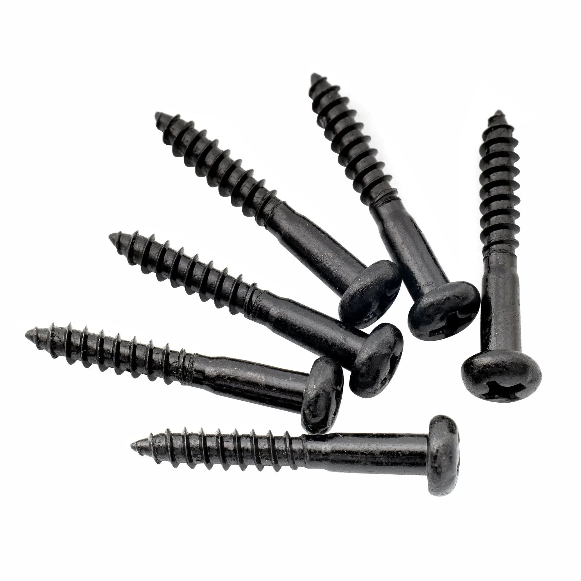 musiclily ultra 3 5 25mm stainless steel pan head mounting screws for strat style electric guitar tremolo bridge mx3039 6p, black