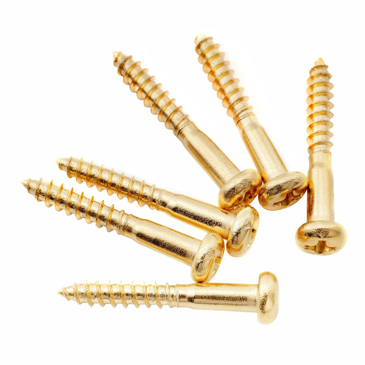 musiclily ultra 3 5 25mm stainless steel pan head mounting screws for strat style electric guitar tremolo bridge mx3039 6p, gold