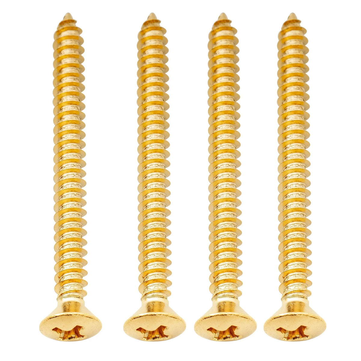 musiclily ultra 4 45mm stainless steel countersunk mounting screws for electric guitar bass neck plate or tremolo bridge claw mx3040 4p, gold