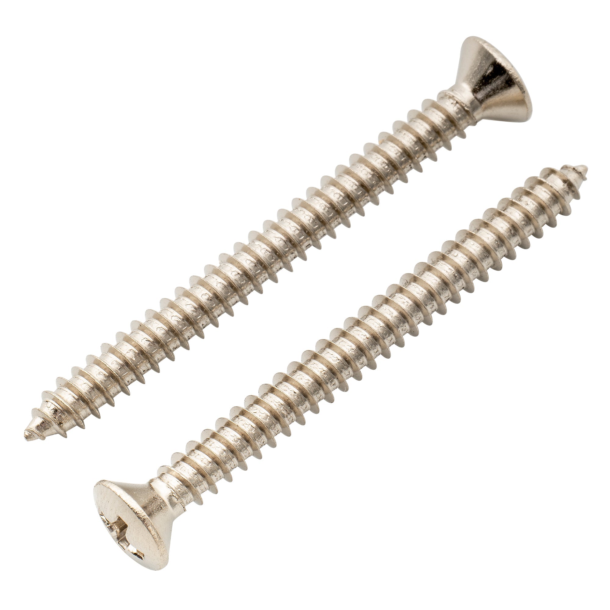 Tornillos de montaje avellanados Musiclily Ultra de acero inoxidable de 4 x 45 mm para placa de mástil de guitarra eléctrica o garra de puente de trémolo (juego de 4)