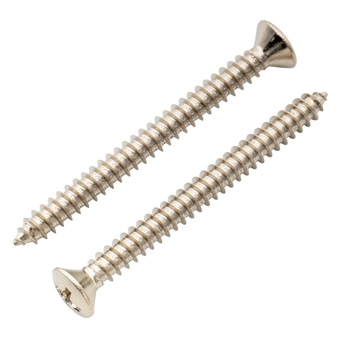 Musiclily Ultra 4 x 45 mm Senkkopf-Befestigungsschrauben aus Edelstahl für Halsplatte oder Tremolo-Brückenkralle für E-Gitarre und Bass, 4er-Set