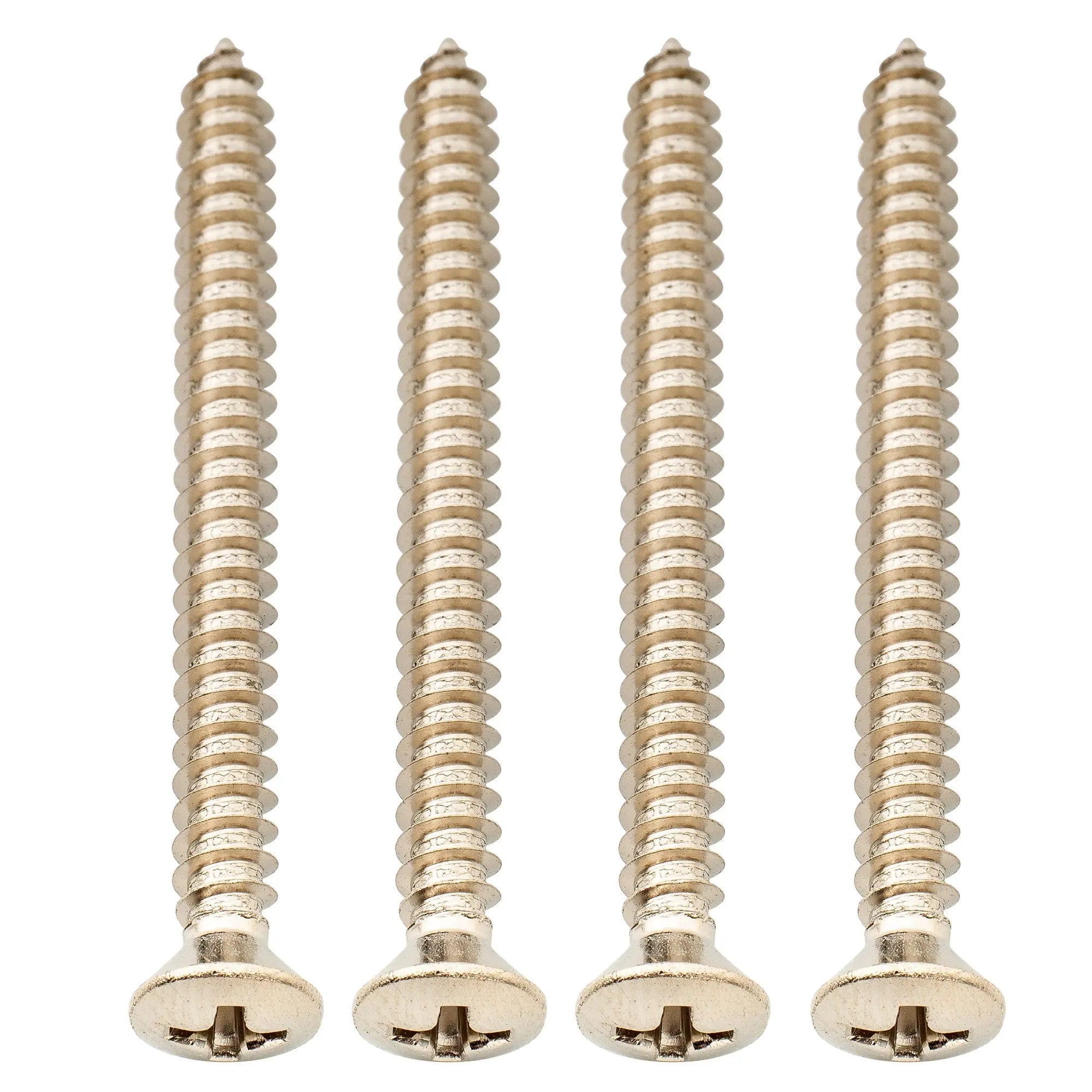 musiclily ultra 4 45mm stainless steel countersunk mounting screws for electric guitar bass neck plate or tremolo bridge claw mx3040 4p, nickel