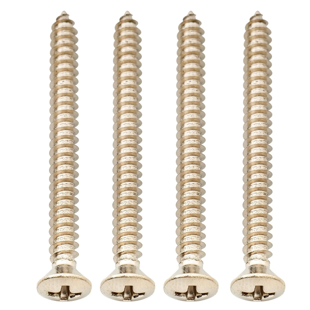 musiclily ultra 4 45mm stainless steel countersunk mounting screws for electric guitar bass neck plate or tremolo bridge claw mx3040 4p, nickel