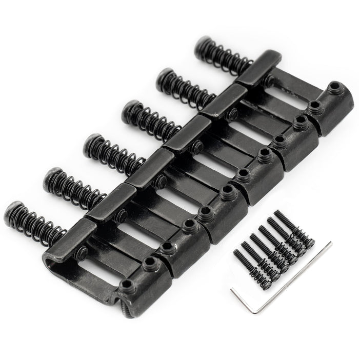 Part of musiclily ultra 10 5mm hardened steel vintage style saddles for strat style electric guitar bridge mx3042 6p