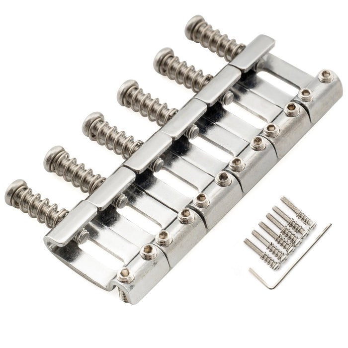 musiclily ultra 10 5mm hardened steel vintage style saddles for strat style electric guitar bridge mx3042 6p, gold