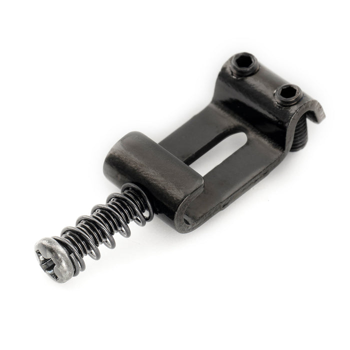 detail of musiclily ultra 10 8mm hardened steel vintage style saddles for strat style electric guitar bridge mx3043 6p