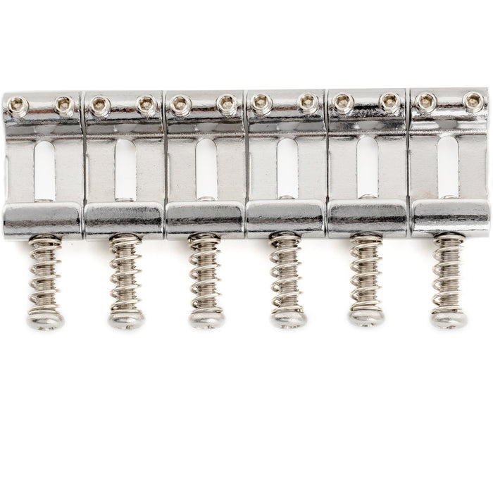 musiclily ultra 10 8mm hardened steel vintage style saddles for strat style electric guitar bridge mx3043 6p, chrome