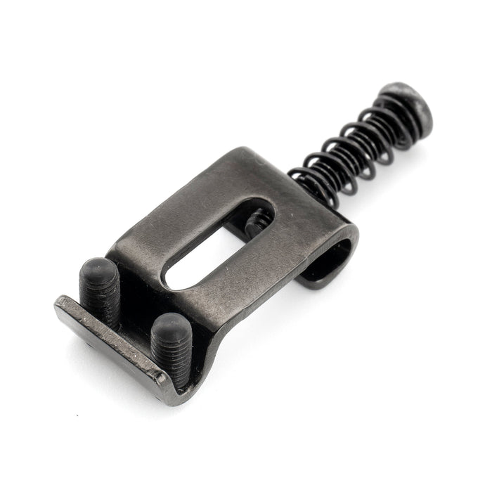 Musiclily Ultra Selletas Vintage Dobladas de Acero Endurecido de 11.2mm para Puente de Guitarra Eléctrica Tipo Strat, Negro (Juego de 6)