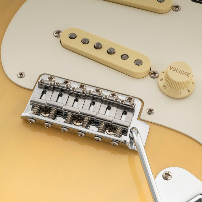 Musiclily Ultra 11.2mmピッチ 硬化鋼 ヴィンテージ プレスサドル Stratストラトエレキギターブリッジ用 ブラック(6個セット)