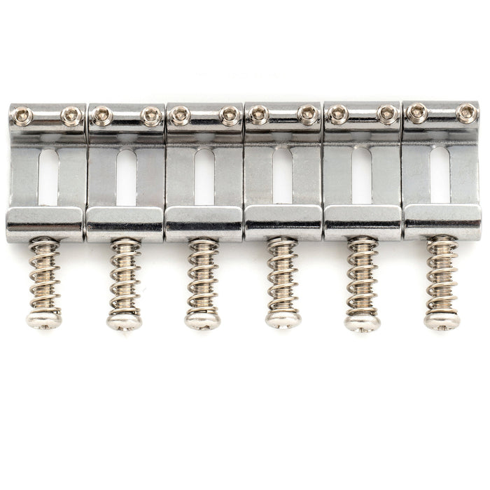 Musiclily Ultra Selletas Vintage Dobladas de Acero Endurecido de 11.2mm para Puente de Guitarra Eléctrica Tipo Strat, Negro (Juego de 6)