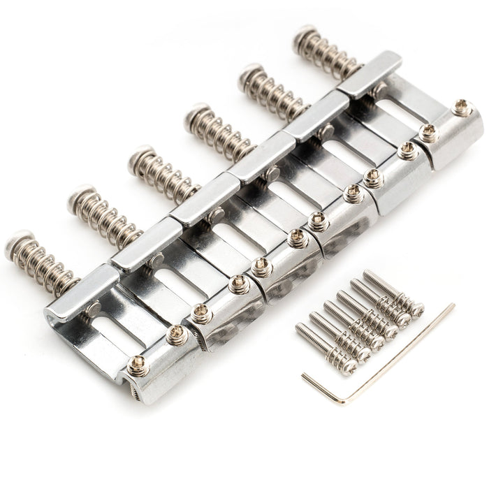 Musiclily Ultra 11.2mmピッチ 硬化鋼 ヴィンテージ プレスサドル Stratストラトエレキギターブリッジ用 ブラック(6個セット)