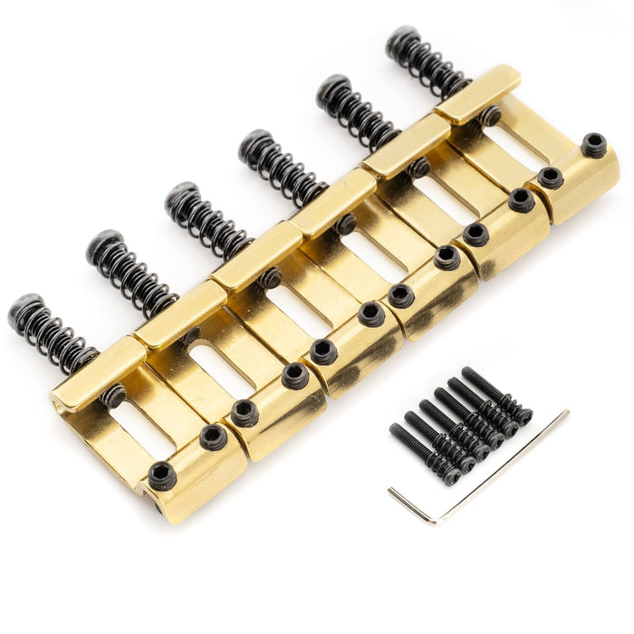 Musiclily Ultra 11.2mmピッチ 硬化鋼 ヴィンテージ プレスサドル Stratストラトエレキギターブリッジ用 ブラック(6個セット)