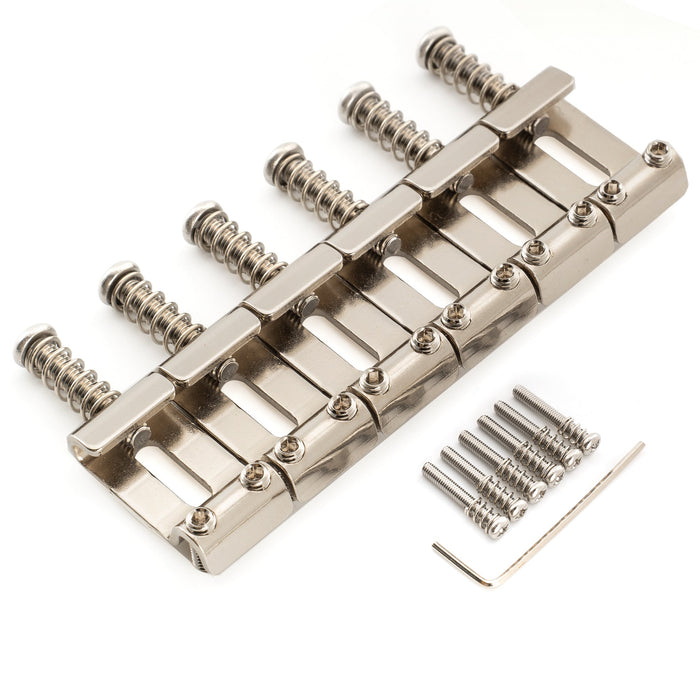 Musiclily Ultra 11.2mmピッチ 硬化鋼 ヴィンテージ プレスサドル Stratストラトエレキギターブリッジ用 ブラック(6個セット)